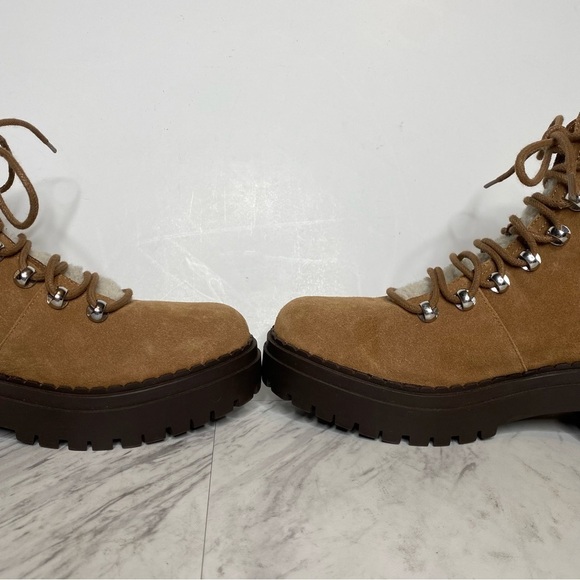 Marc Fisher Nairy Brown Suede Lace Up Hiking Bootie 9 1/2 M - Picture 6 of 16
